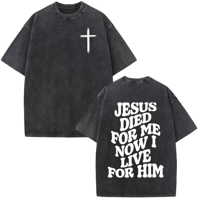 Christian Jesus Faith Over Fear Bible Verse Washed T-shirts Men Women Fashion Vintage Oversized T Shirts Harajuku T-shirt