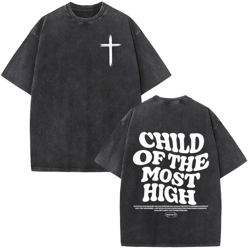 Christian Jesus Faith Over Fear Bible Verse Washed T-shirts Men Women Fashion Vintage Oversized T Shirts Harajuku T-shirt