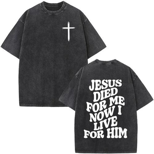 Christian Jesus Faith Over Fear Bible Verse Washed T-shirts Men Women Fashion Vintage Oversized T Shirts Harajuku Cotton T-shirt