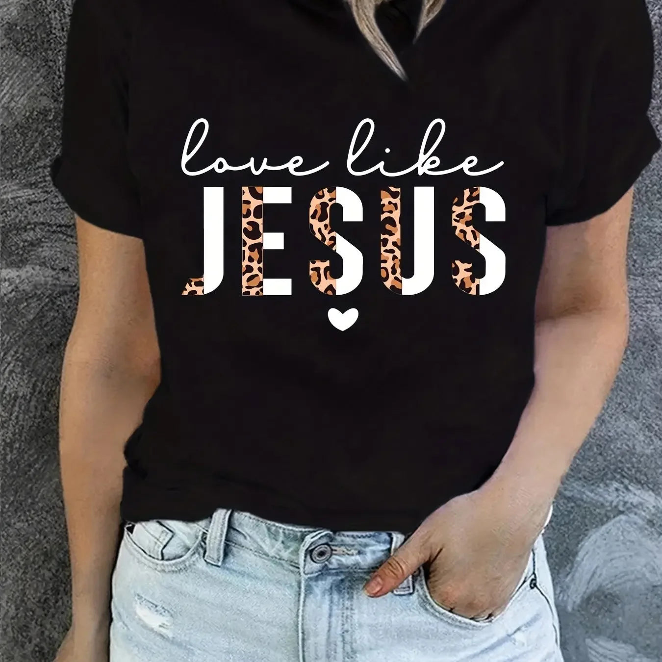 Summer Women's Fashion Is Like Jesus  Love Printed Casual Sports Comfortable   Short Sleeved T-shirt Top