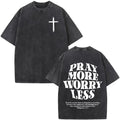 Christian Jesus Faith Over Fear Bible Verse Washed T-shirts Men Women Fashion Vintage Oversized T Shirts Harajuku T-shirt