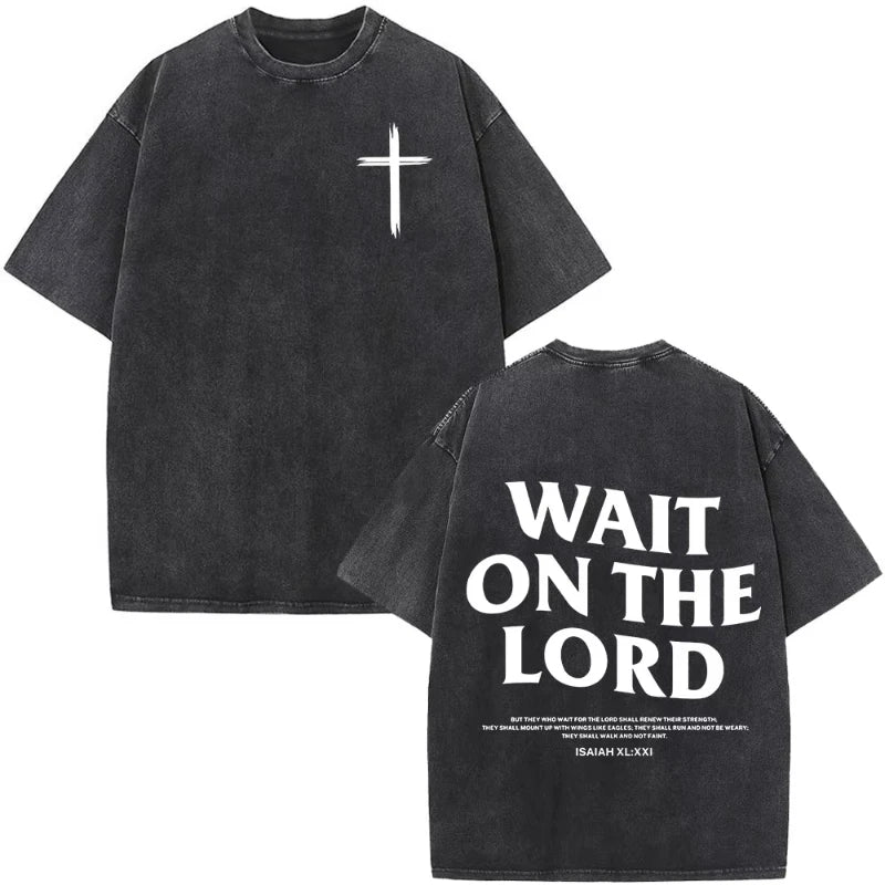 Christian Jesus Faith Over Fear Bible Verse Washed T-shirts Men Women Fashion Vintage Oversized T Shirts Harajuku T-shirt