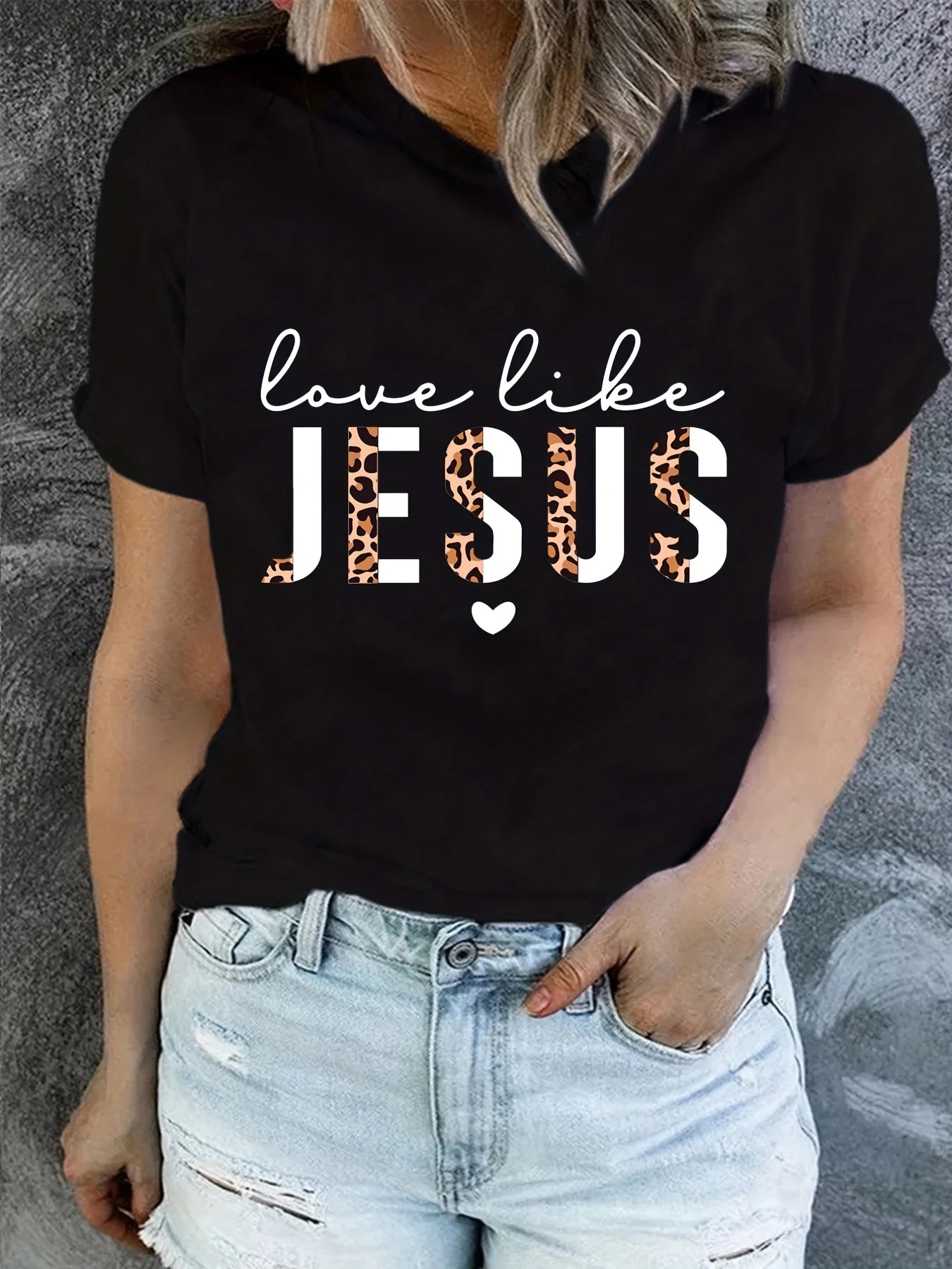 Summer Women's Fashion Is Like Jesus  Love Printed Casual Sports Comfortable   Short Sleeved T-shirt Top